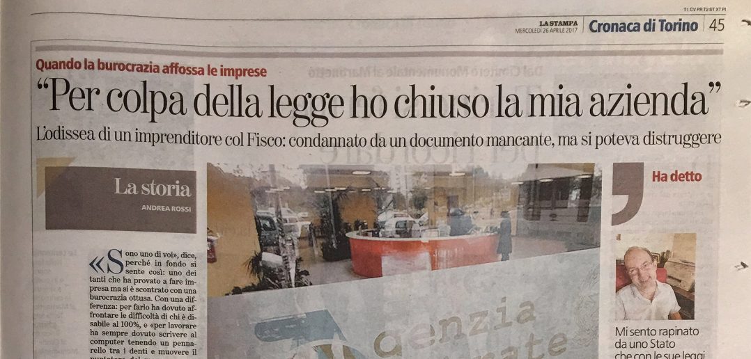 CarloFilippoFollis.name – Da La Stampa di Torino: “Per colpa della legge ho chiuso la mia azienda”